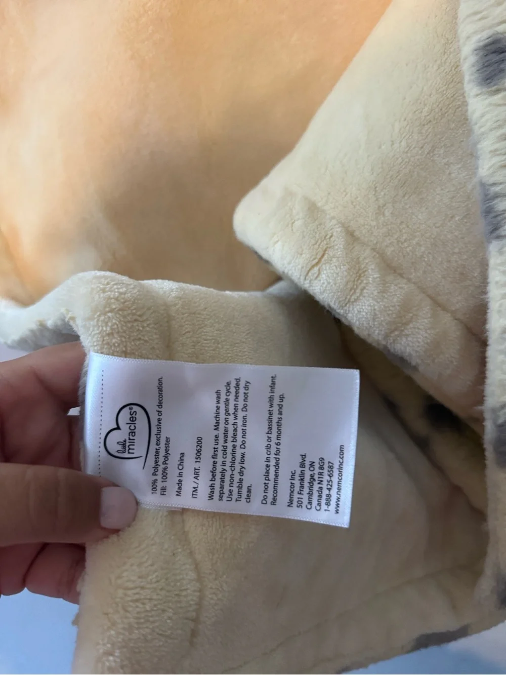 Little Miracles Plush Giraffe Hooded Blanket - Soft Tan & Gray Spot